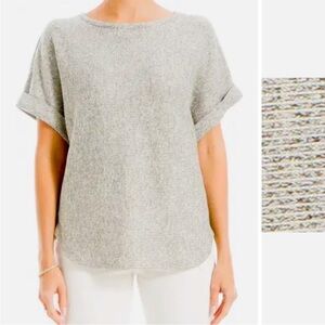 2/$30 Max Studio Ruched Sleeve Top size Medium Grey blend